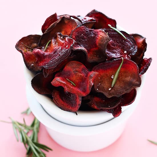 Baked Rosemary Beet Chips