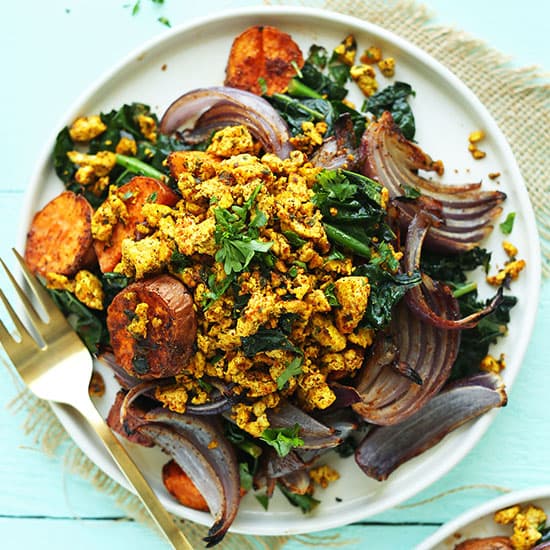 Roasted Sweet Potato &amp; Kale Breakfast Hash
