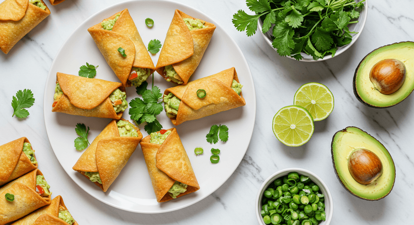 Homemade Crispy Avocado & Sun-Dried Tomato Eggrolls