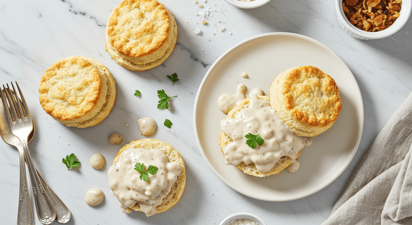 Cracker Barrel Country Biscuits n' Gravy at Home