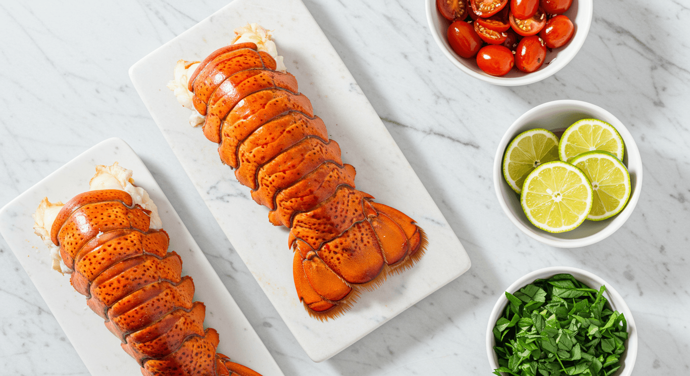 Homemade Red Lobster Style Rock Lobster Tail with Drawn Butter