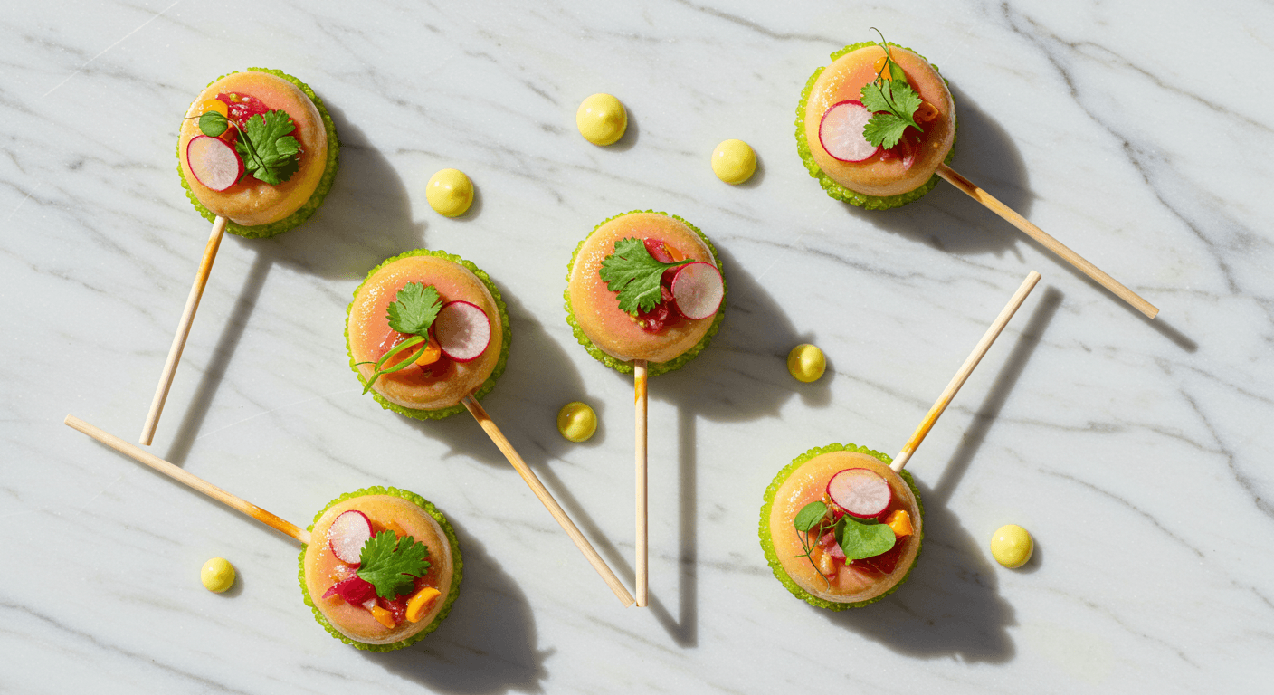 Gaggan-Inspired Chicken Liver & Yuzu Lollipops