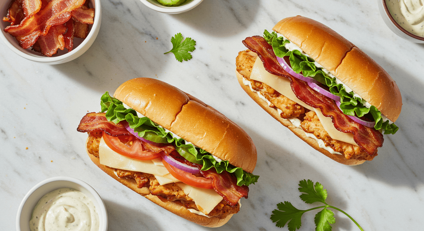 Homemade Arby's Crispy Chicken Bacon Ranch Sandwich