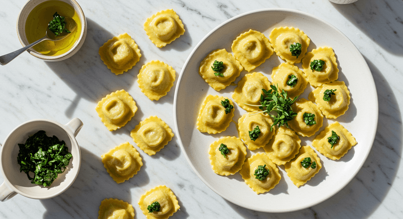 Decadent French Laundry-Inspired Chicken & Ricotta Agnolotti
