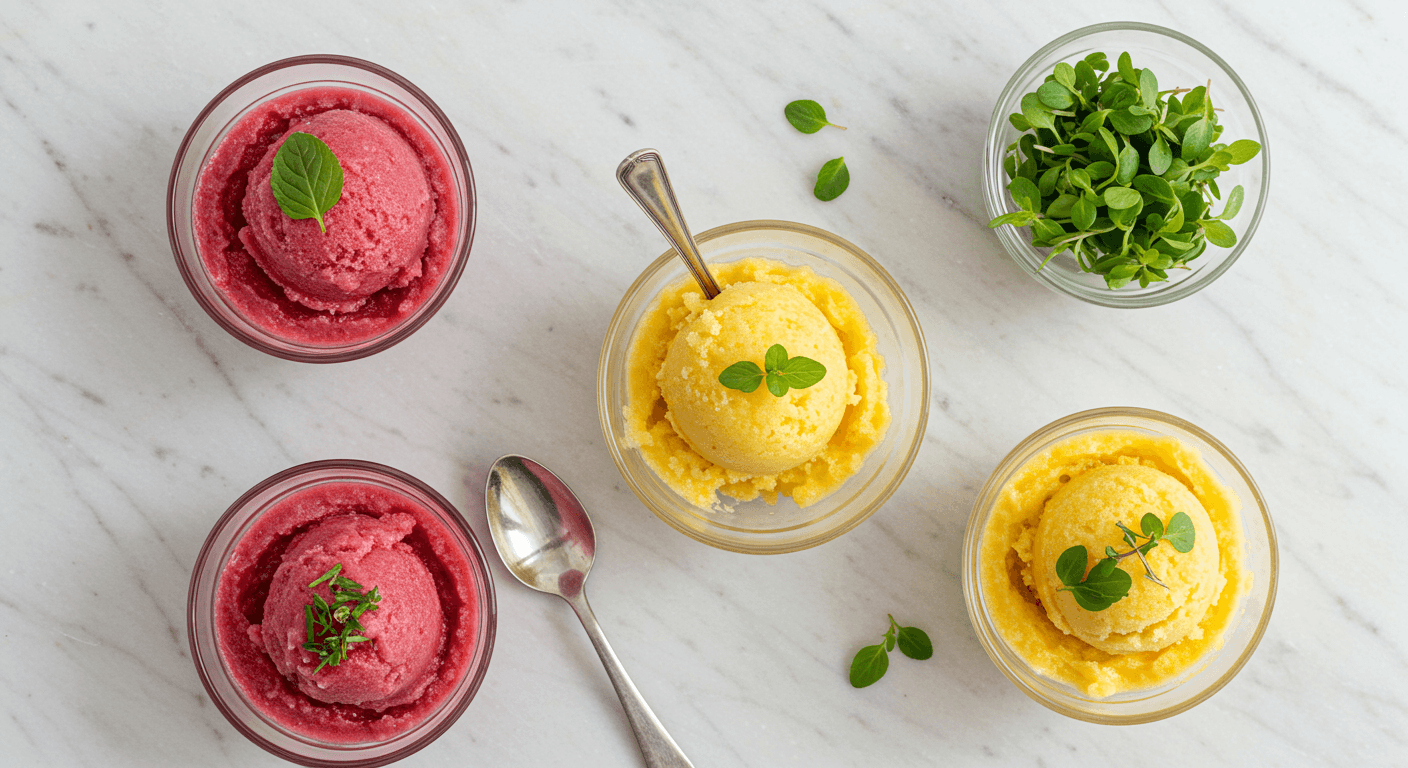 Homemade French Laundry-Inspired Trio of Elegant Fruit Sorbets