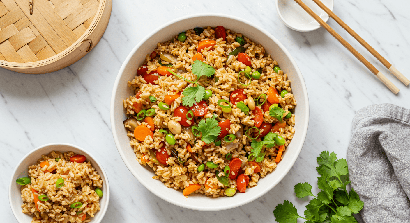 Homemade Panda-Style Brown Steamed Rice