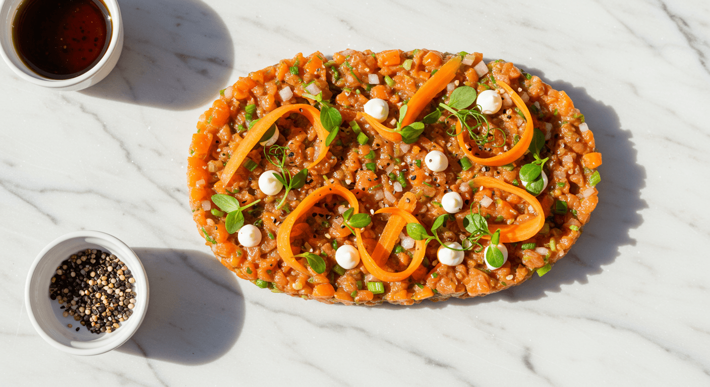 Homemade EMP-Style Carrot Tartare with Toasted Baguette