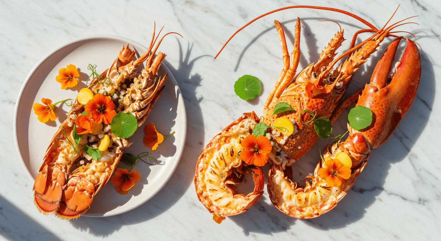 Noma-Inspired Grilled Lobster with Peppery Greens