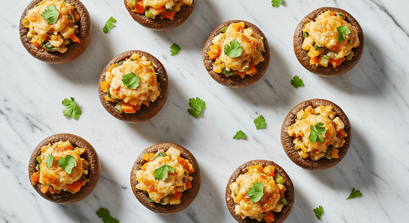 Homemade Red Lobster-Inspired Seafood Stuffed Mushrooms