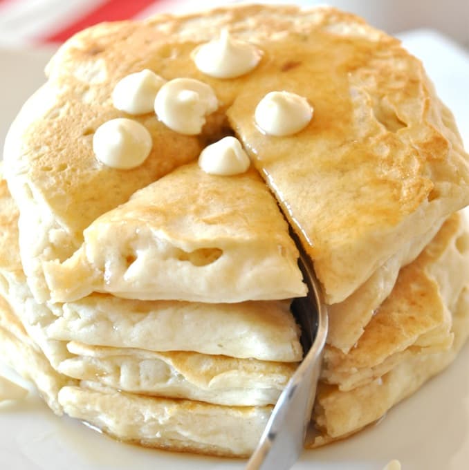 White Chocolate Macadamia Nut Pancakes