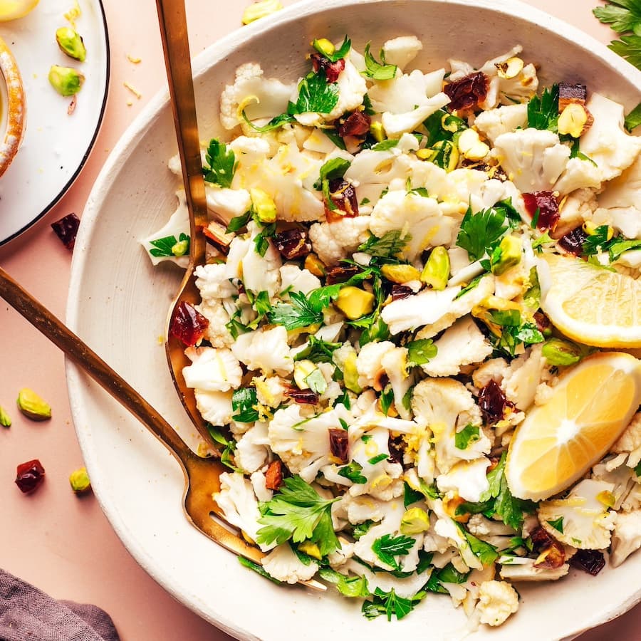 Cauliflower Salad with Dates & Pistachios