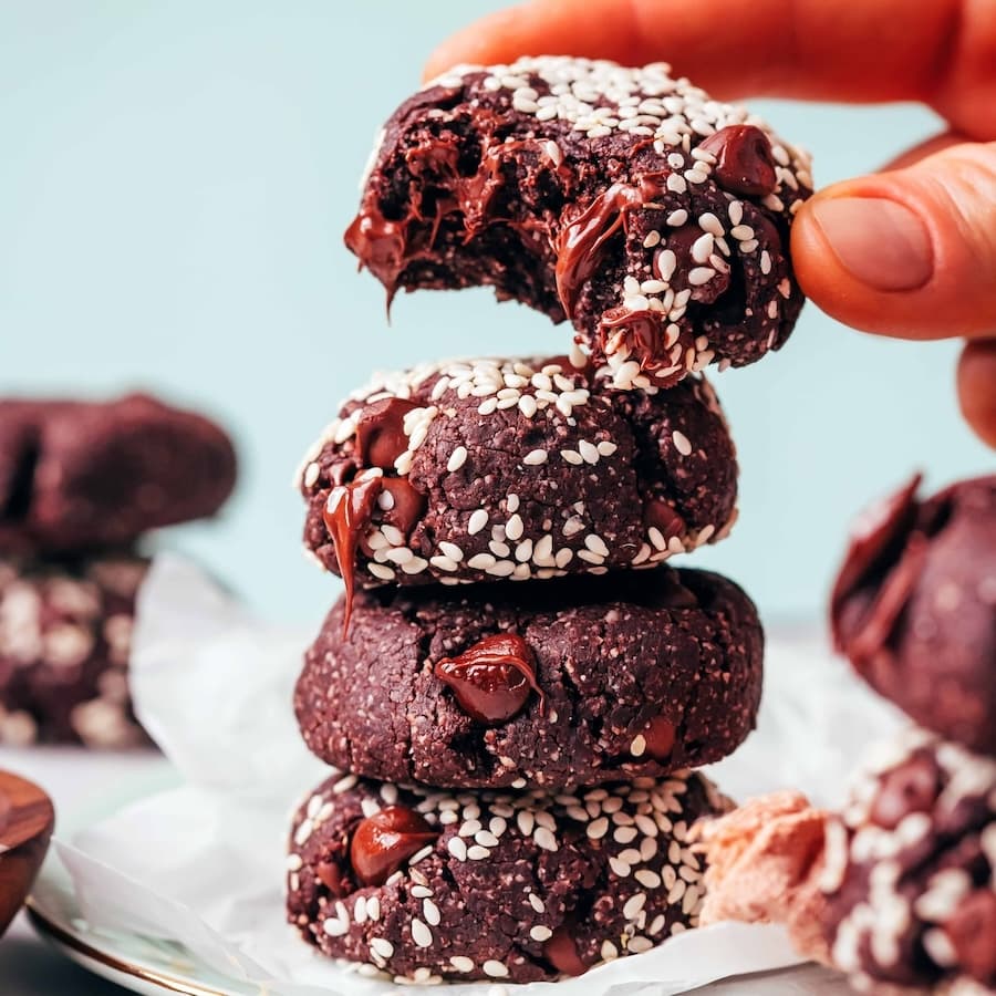 Fudgy Chocolate Tahini Cookies (1 Bowl!)