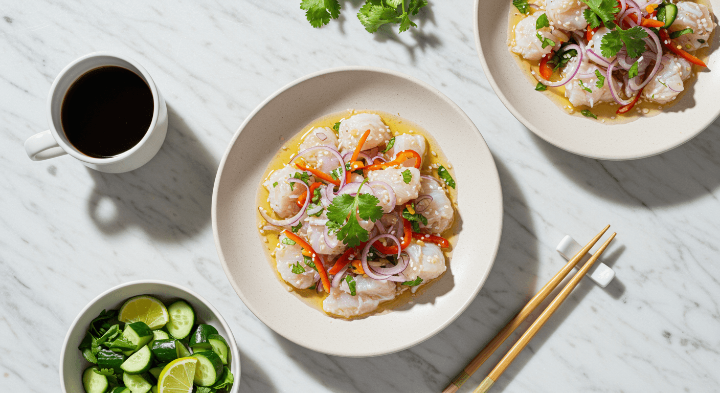 Homemade Nobu-Style Whitefish Tiradito with Zesty Chili Dressing