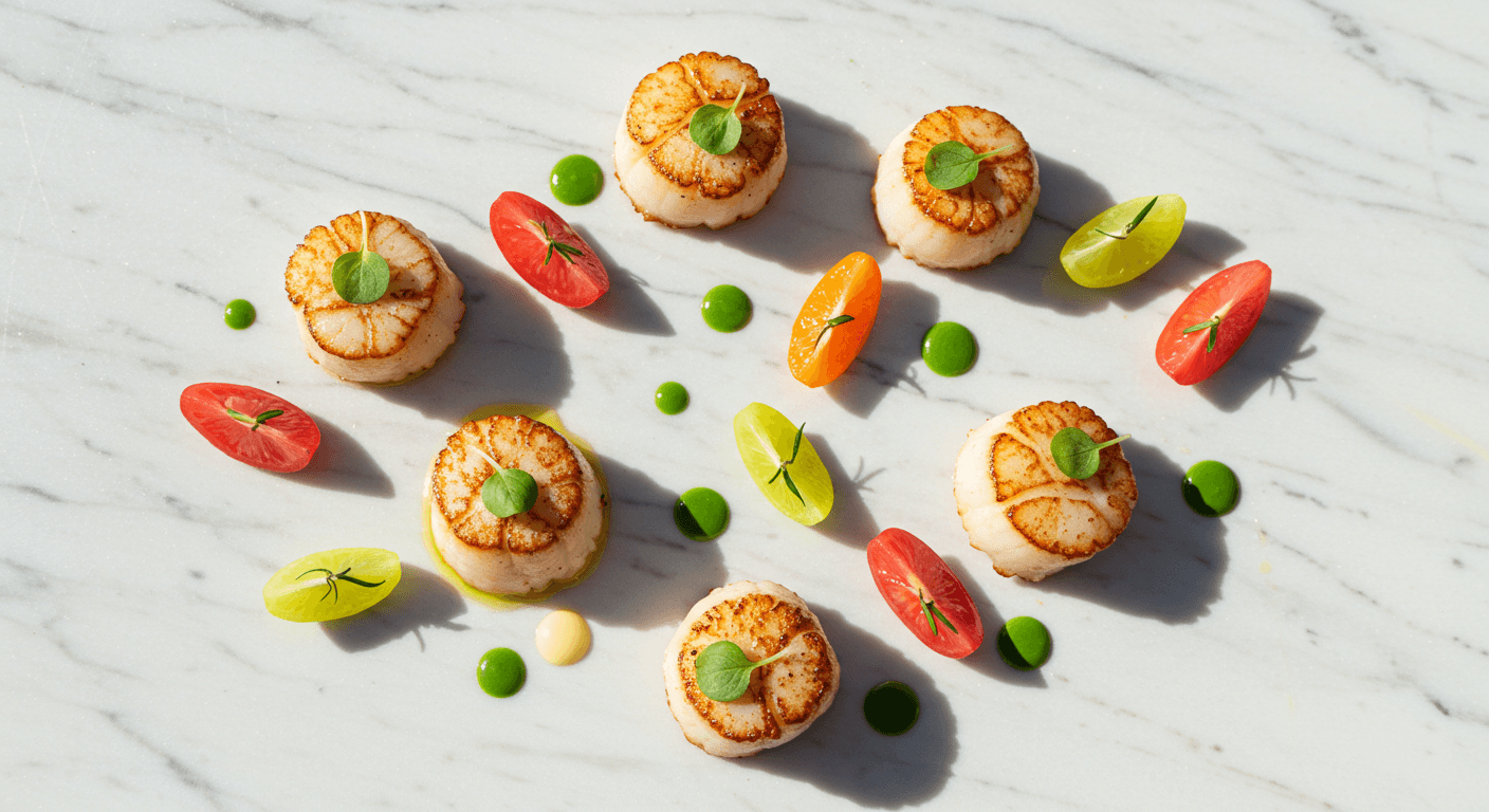 Alinea-Inspired Seared Scallops with Bright Citrus Medley